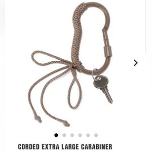 Dagne Dover Brown Corded Extra Large Carabiner Key Holder Khaki